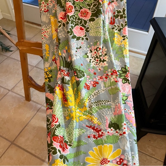 white vintage 100% cotton floral off the shoulder easy dress with tassel ,,, plus /xl main image 0